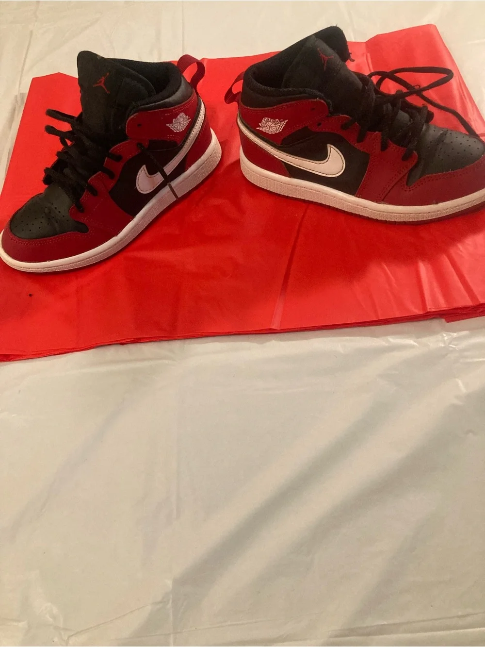 Jordan Kids Black and Red High-Top Sneakers size 13c